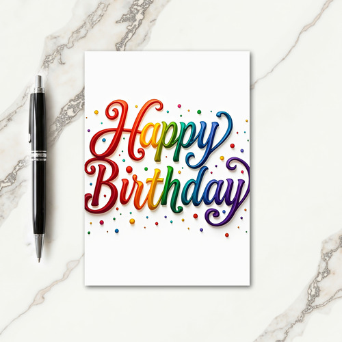 Joyful Rainbow 3D Birthday Card