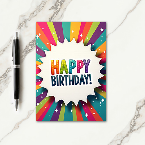Joyful Rainbow Burst Card