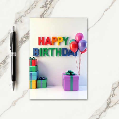 Joyful Rainbow Letters Card
