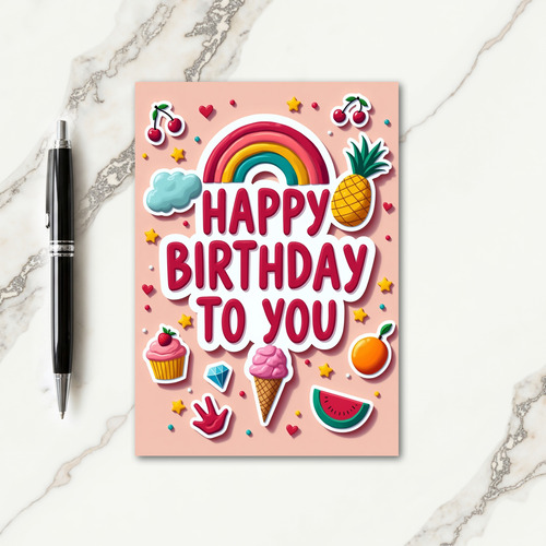 Joyful Rainbow Sticker Card