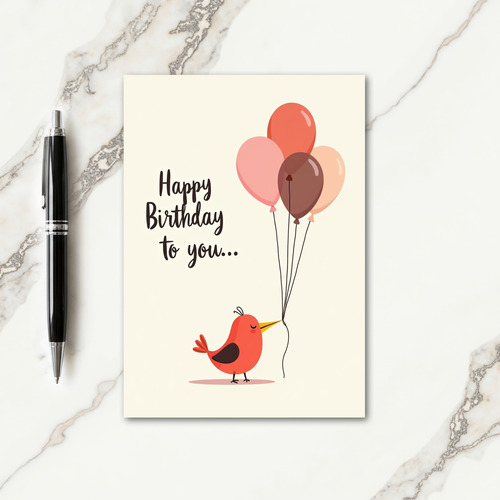 Joyful Red Bird Spheres Card
