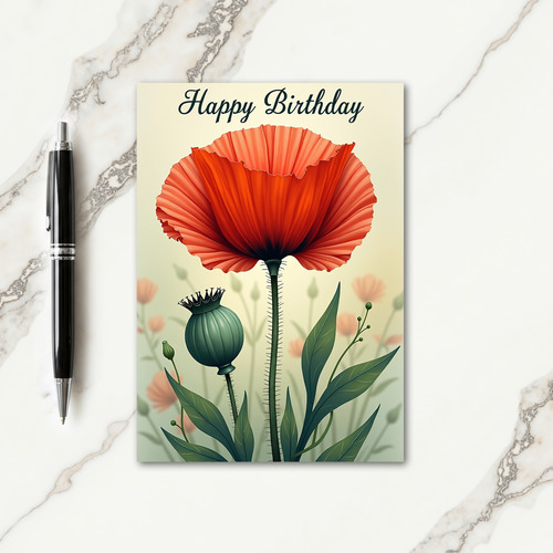 Joyful Red Bloom Card