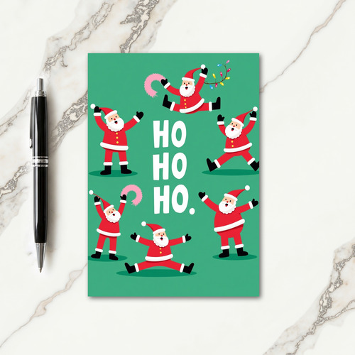 Joyful Red Figures Dance Card