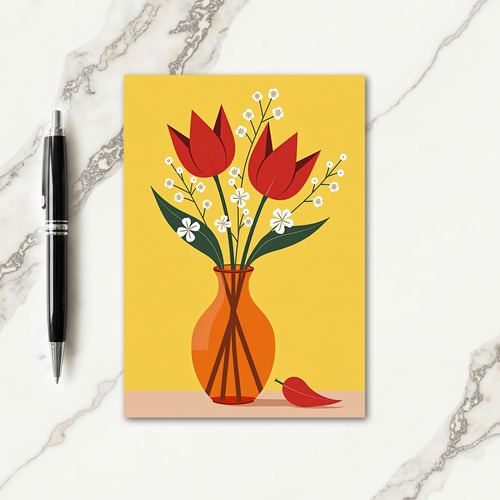 Joyful Red Floral Card