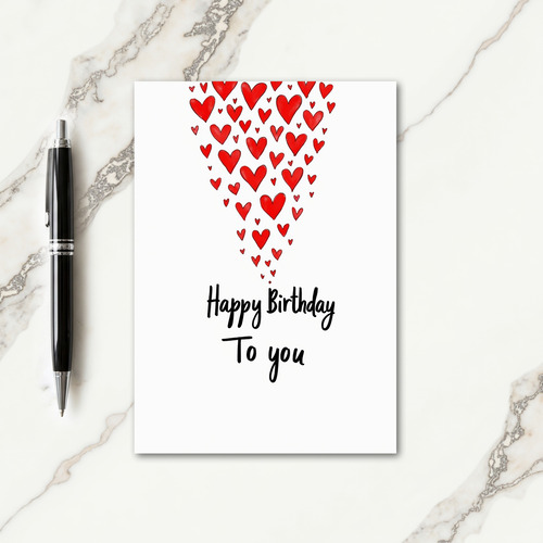 Joyful Red Shapes Birthday Card