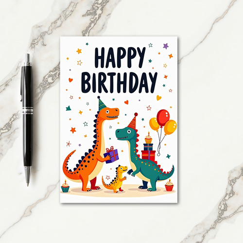 Joyful Reptile Illustration Card