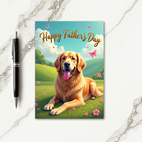 Joyful Retriever Fathers Day Card