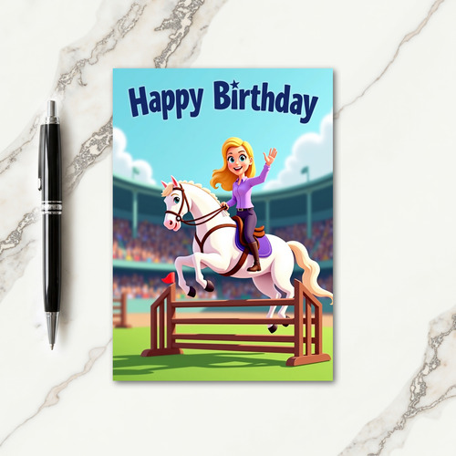 Joyful Rider Birthday Card