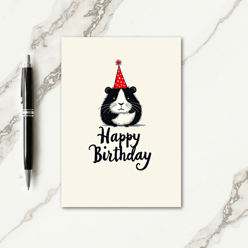 Joyful Rodent Party Hat Card