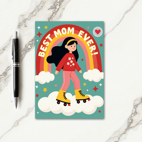 Joyful Roller Skate Rainbow Card