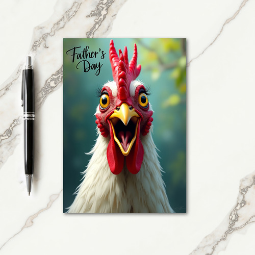 Joyful Rooster Fathers Day Card