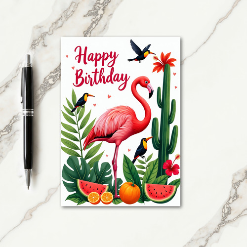 Joyful Rose Bird Card