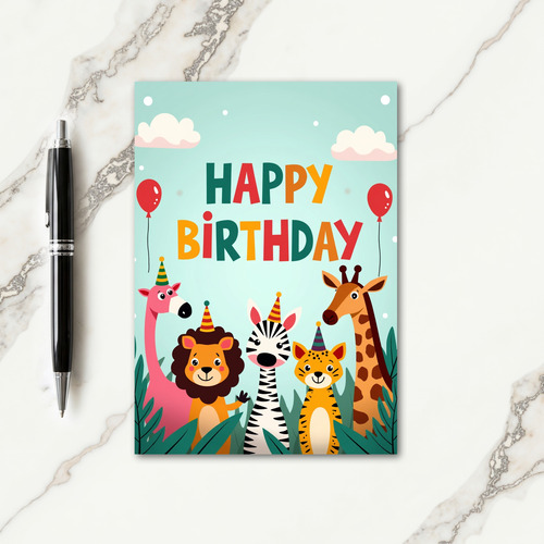 Joyful Safari Animals Card