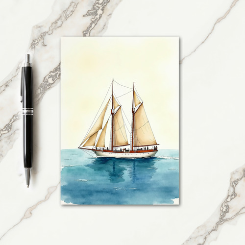 Joyful Sailing Ship Birthday Card