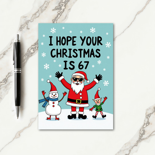 Joyful Santa And Elf 67 Card