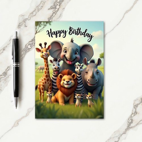 Joyful Savanna Birthday Card
