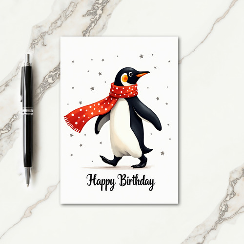 Joyful Scarf Bird Birthday Card
