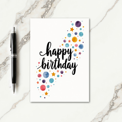 Joyful Script Birthday Card