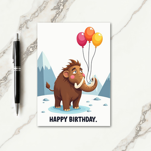 Joyful Shaggy Creature Balloon Card