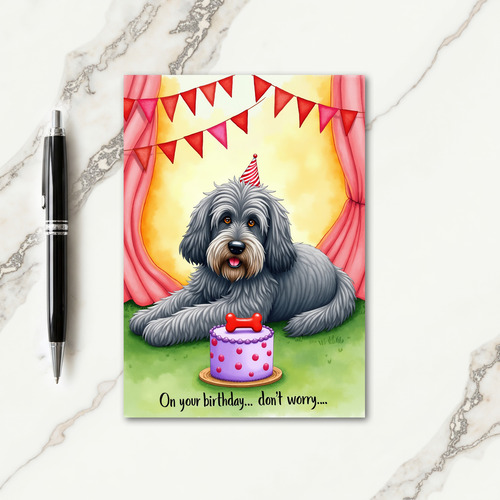 Joyful Shaggy Dog Birthday Card