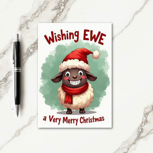 Joyful Sheep Christmas Card