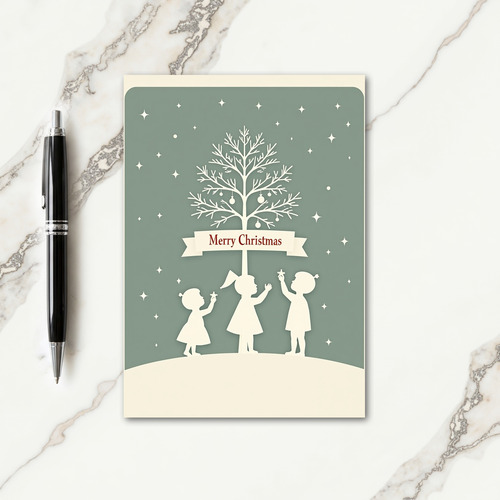 Joyful Silhouette Christmas Card