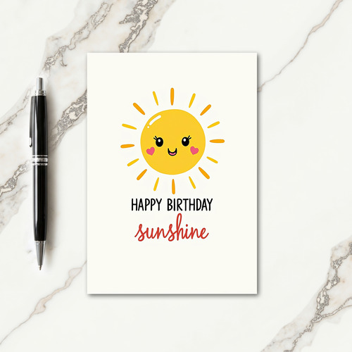 Joyful Smiling Sun Birthday Card