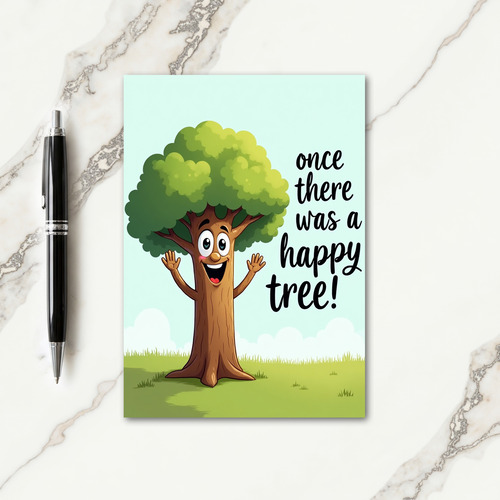 Joyful Smiling Tree Birthday Card