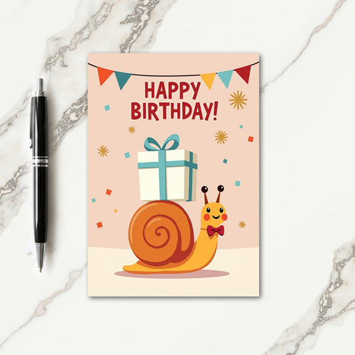 Joyful Snail Birthday Card