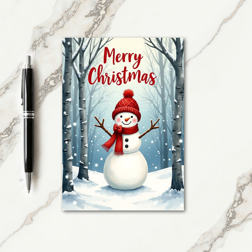 Joyful Snow Figure Christmas Card