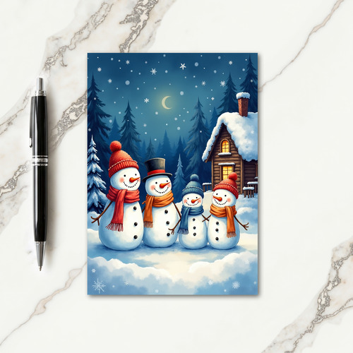 Joyful Snow Figures Christmas Card