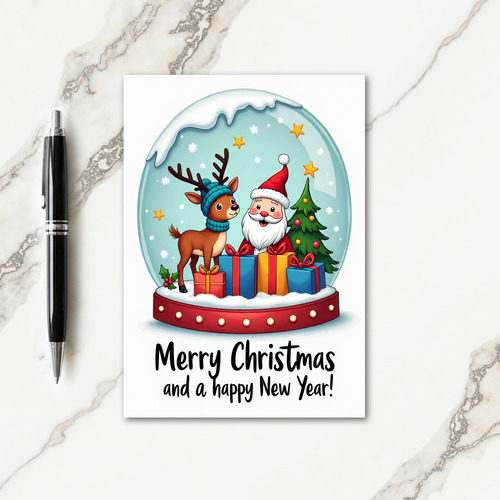 Joyful Snow Globe Christmas Card thumbnail