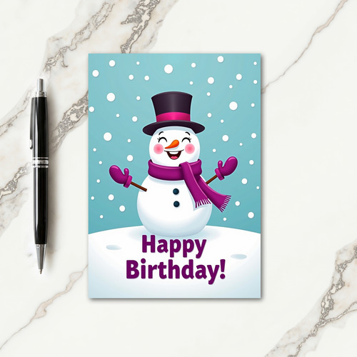 Joyful Snowman Birthday Card