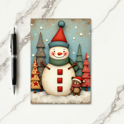 Joyful Snowman Christmas Card