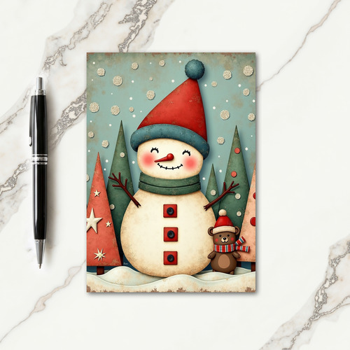 Joyful Snowman Winter Card