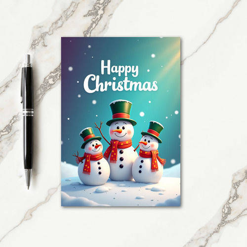Joyful Snowmen Art Card