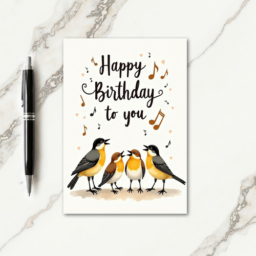 Joyful Songbird Birthday Card