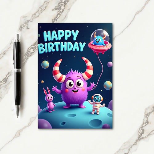 Joyful Space Birthday Card