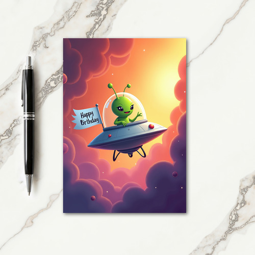 Joyful Space Creature Birthday Card