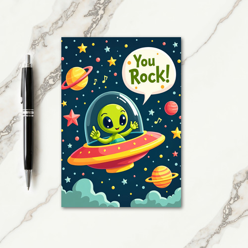 Joyful Space Ride Birthday Card