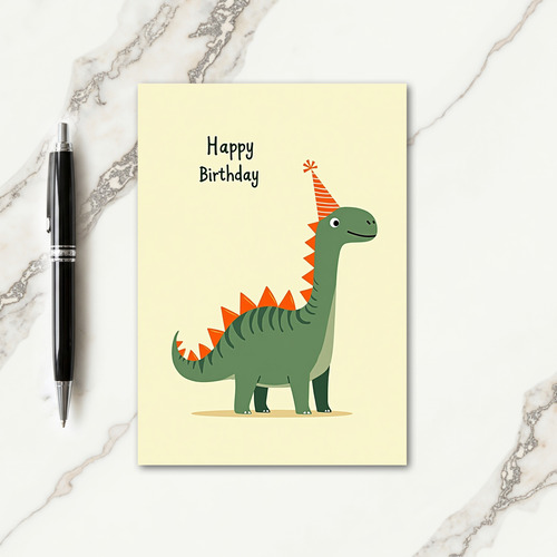 Joyful Spiked Dino Birthday Card