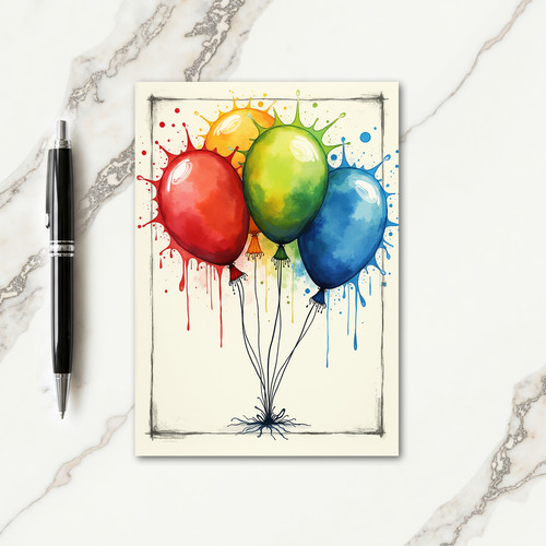 Joyful Splatter Birthday Card