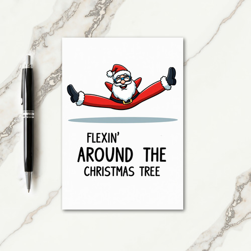 Flexin Around The Tree Christmas Card