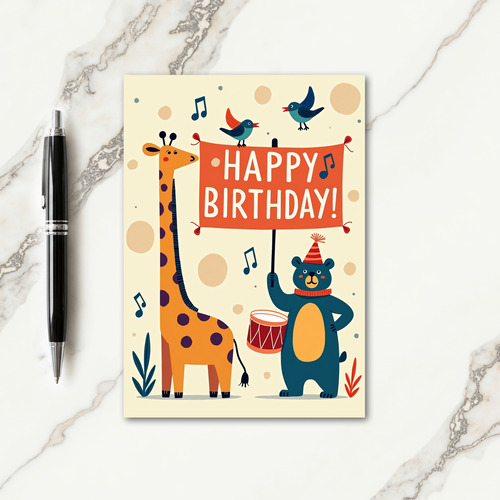 Joyful Spotted Animal Birthday Card