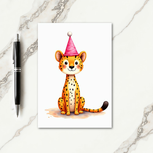 Joyful Spotted Cat Birthday Card