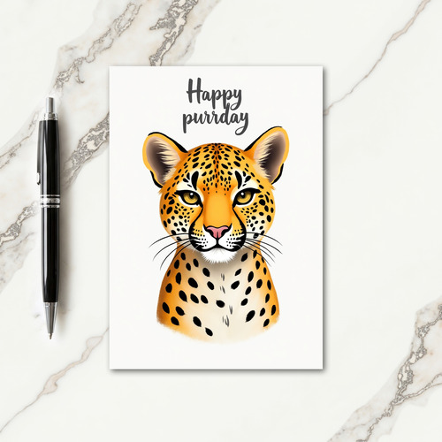 Joyful Spotted Feline Card