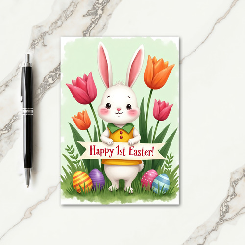 Joyful Spring Bunny Greeting Card