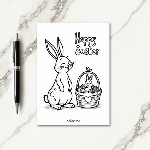 Joyful Spring Rabbit Art Card
