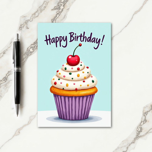 Joyful Sprinkled Cupcake Card