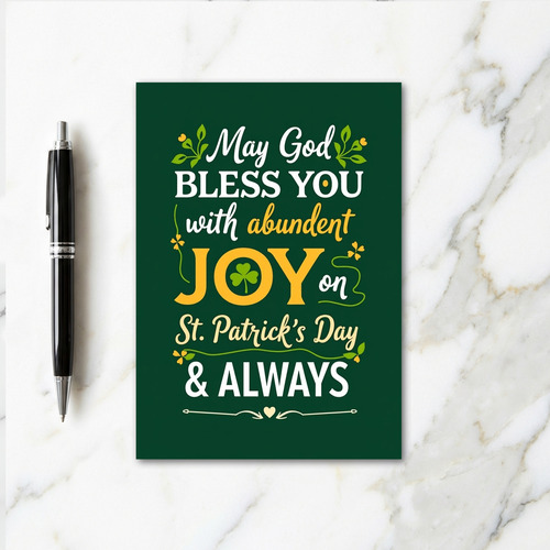 Joyful St Patricks Blessing Card